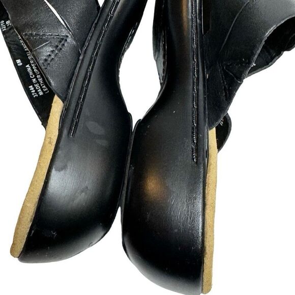 Clark’s bendables black leather wedge sandals size 6 - Picture 14 of 15